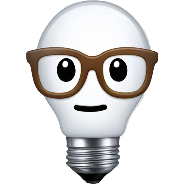 snowman light bulb with glasses emoji