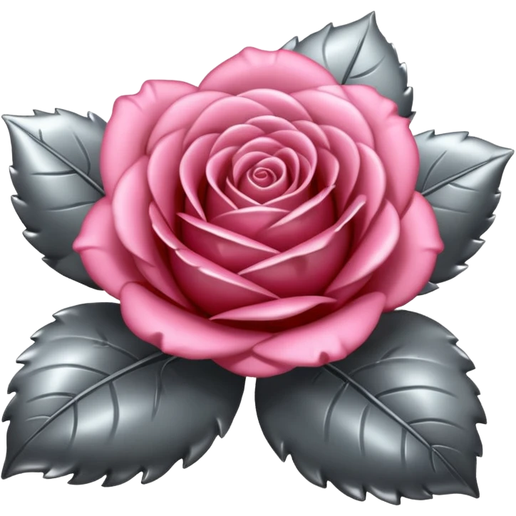 metallic gray chrome rose emoji
