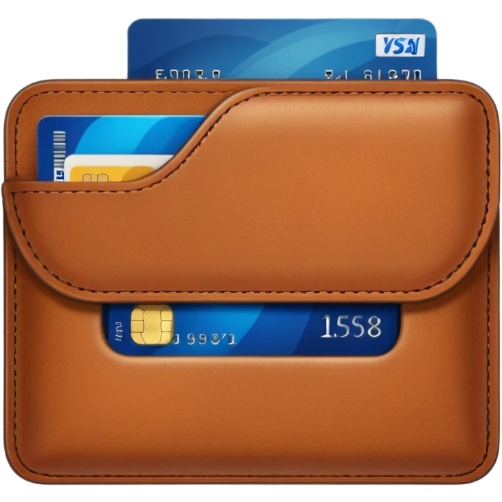 portefeuille marron avec billet et carte bancaire emoji