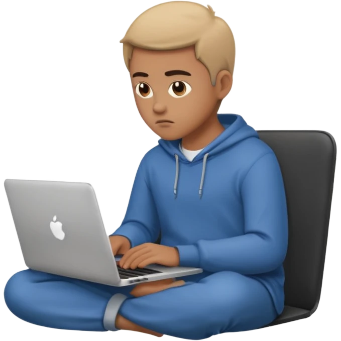 a person sitting straight and using laptop emoji