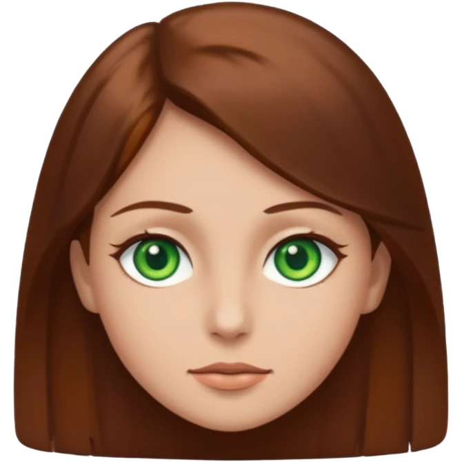 Green eyes brown hair  emoji