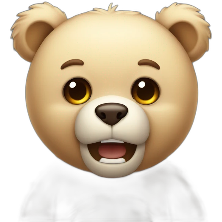 very angry cute cuddly bear toy emoji