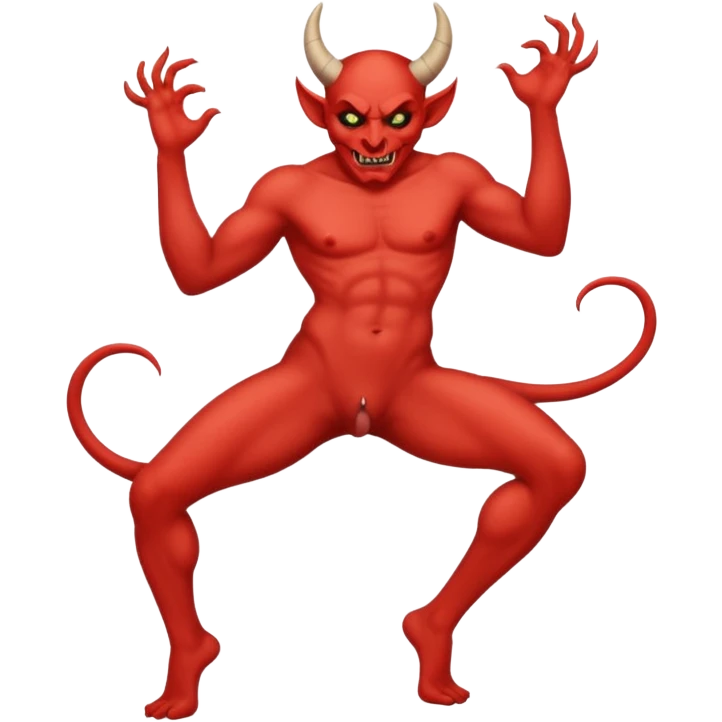 sexy demon naked with penis out dancing like a stripper  emoji