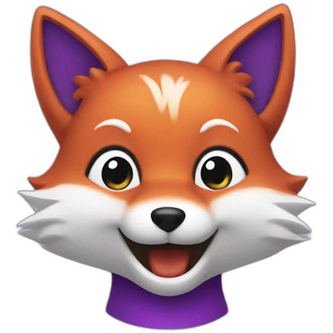 a purple fox with a big smile emoji