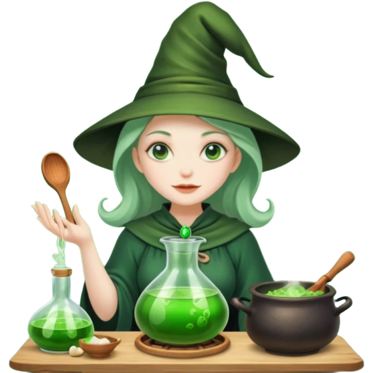 green witch cooking potion emoji