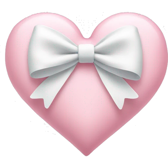 Pastel pink heart with white bow emoji
