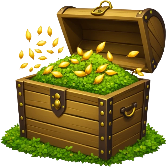 moss treasure chest spilling glowing seeds emoji