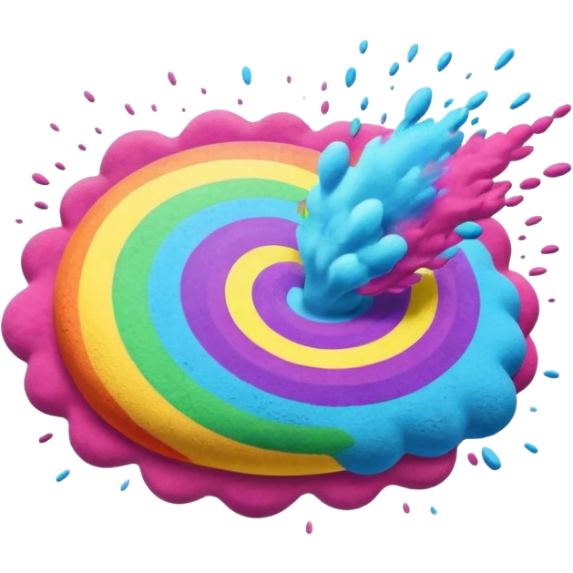 Rainbow powder explosion emoji