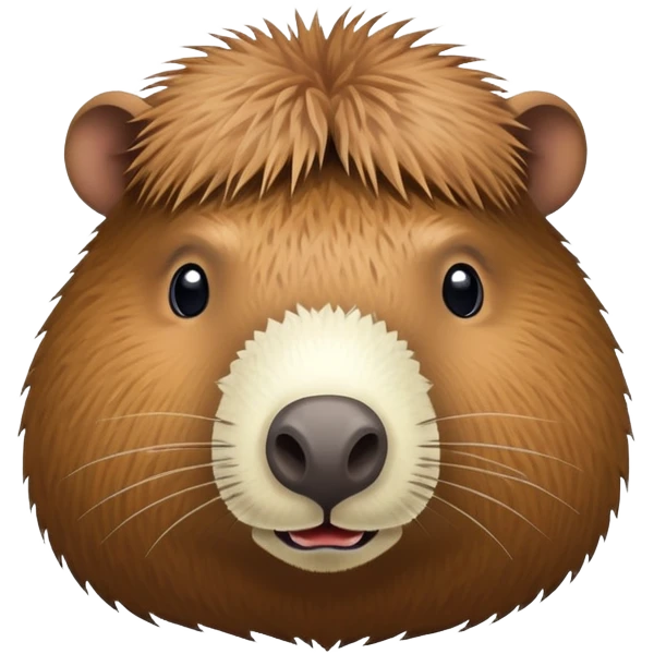 A capybara-coconut hybrid with the animal's head and a round, brown, textured coconut as its body emoji