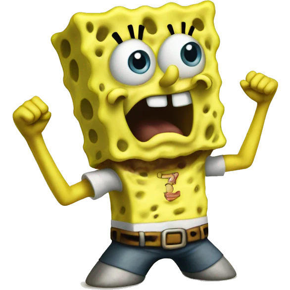 SpongeBob in a fighting stance emoji