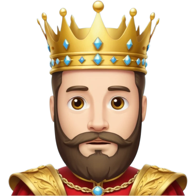 Bearded King, King with golden beard and ornate crown. emoji