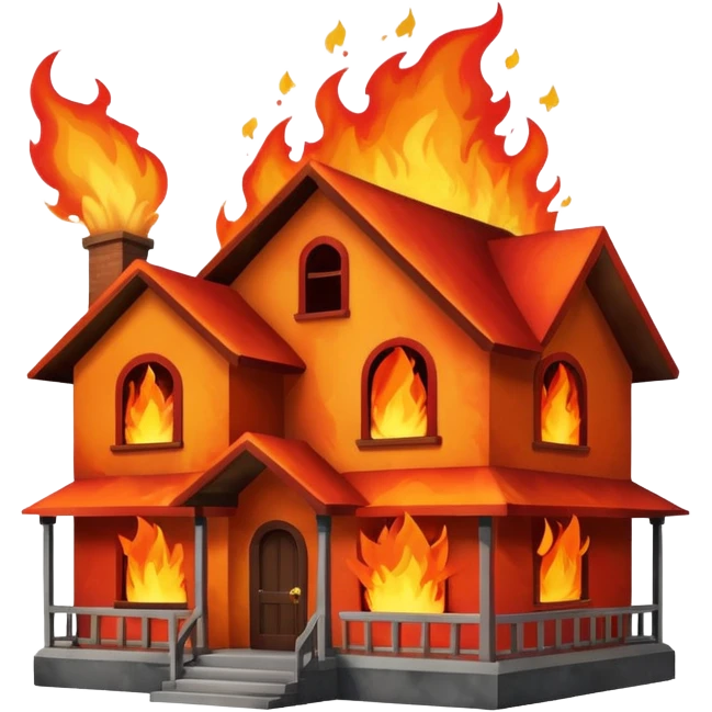 house burning down emoji