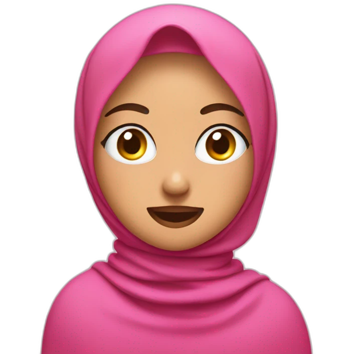 head of a girl wearing a pink hijab and stuck out tongue winking eyes emoji