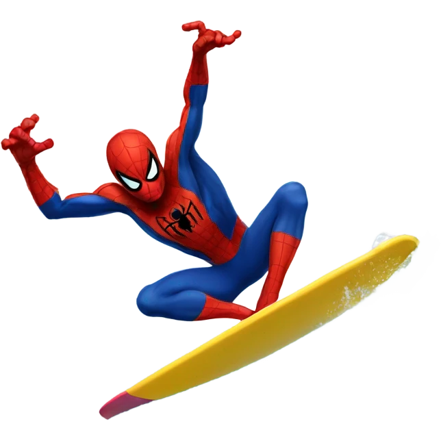 Surfing spiderman emoji