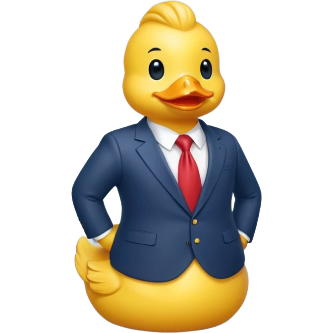 Fait moi un emoji qui représente Donald trump en canard emoji