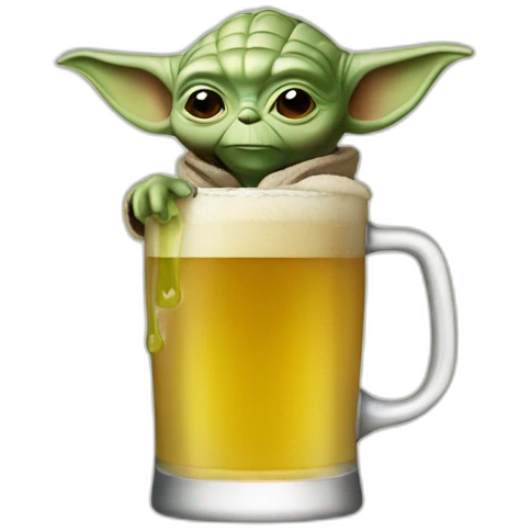 Yoda drink beer emoji