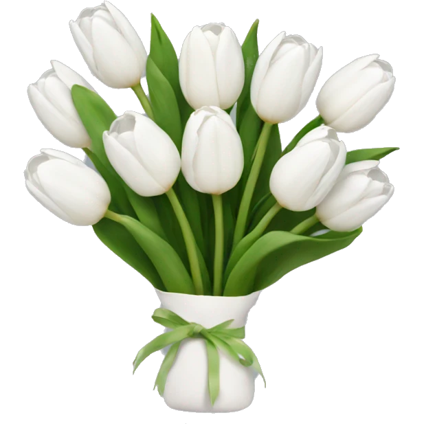 white tulip bouquet  emoji