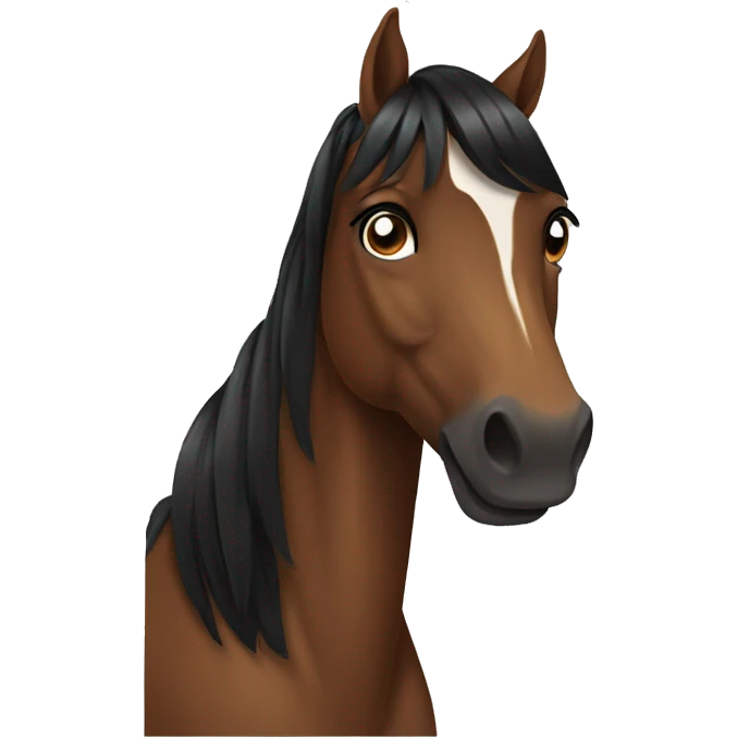 brown horse with black hair emoji
