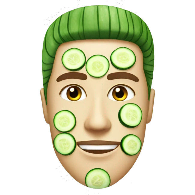 beauty cucumber face mask for men emoji