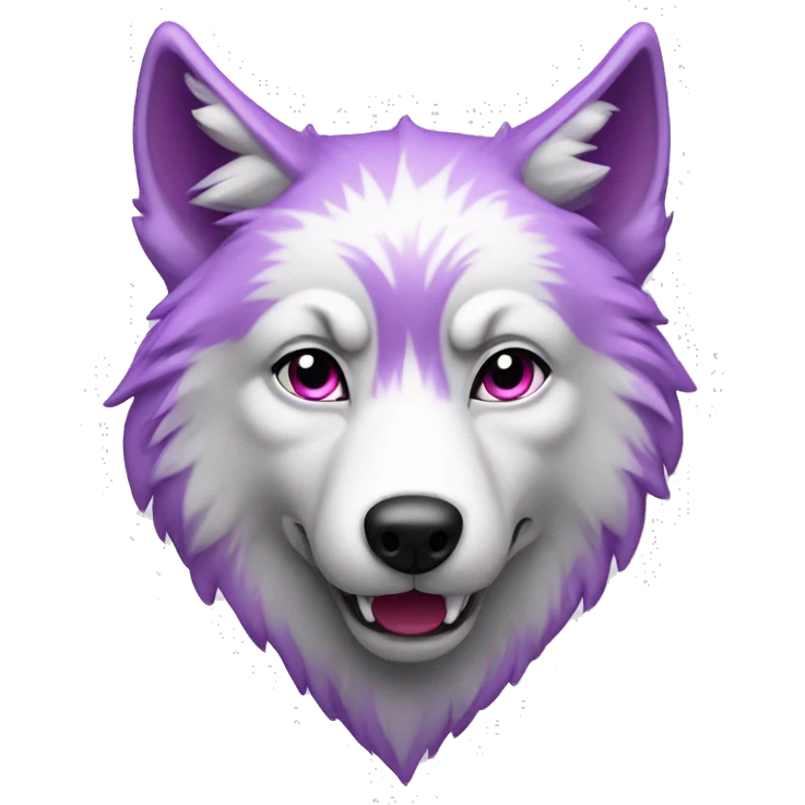 Wolf purple pink whit emoji