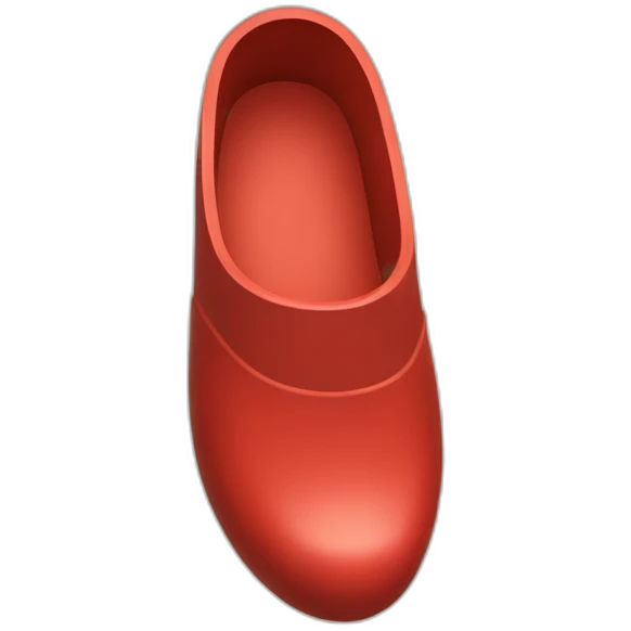 red Wooden clog with closed heel emoji