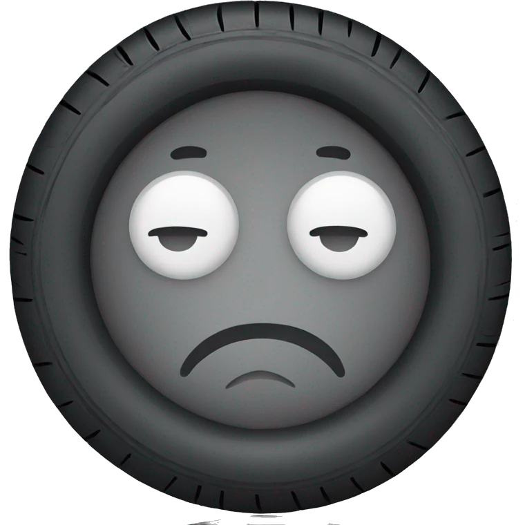 Tire with sad face  emoji
