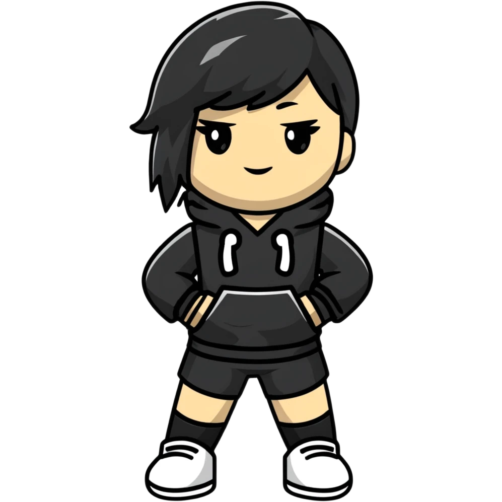 Roblox girl with fashionable outfit and attitude pose emoji