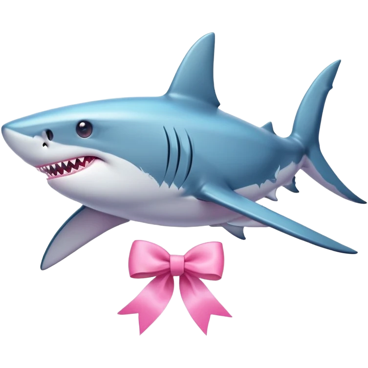 shark with pink ribbon emoji
