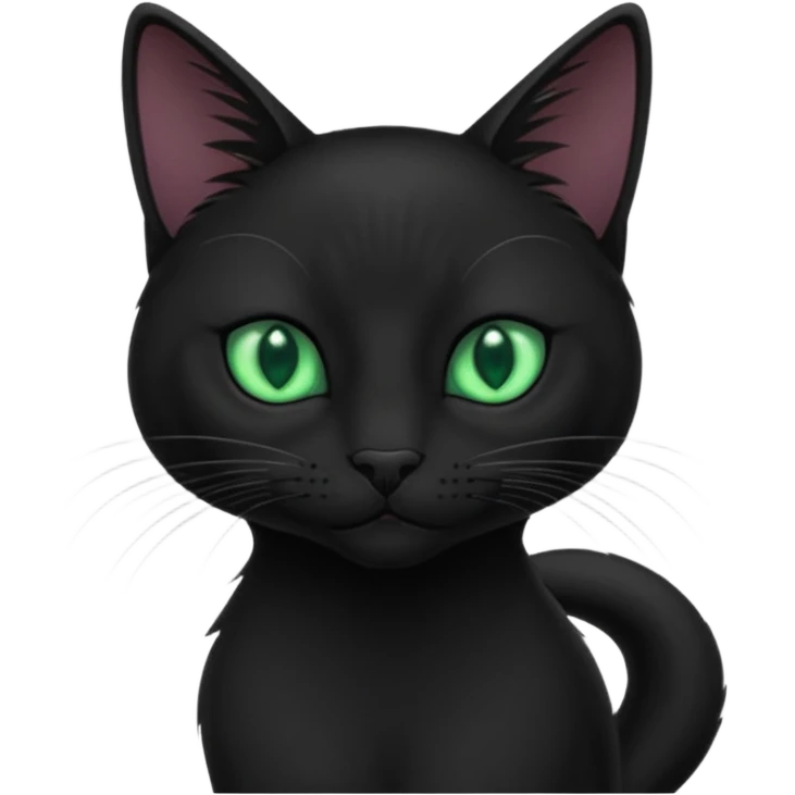 a noble black cat with a long tail emoji