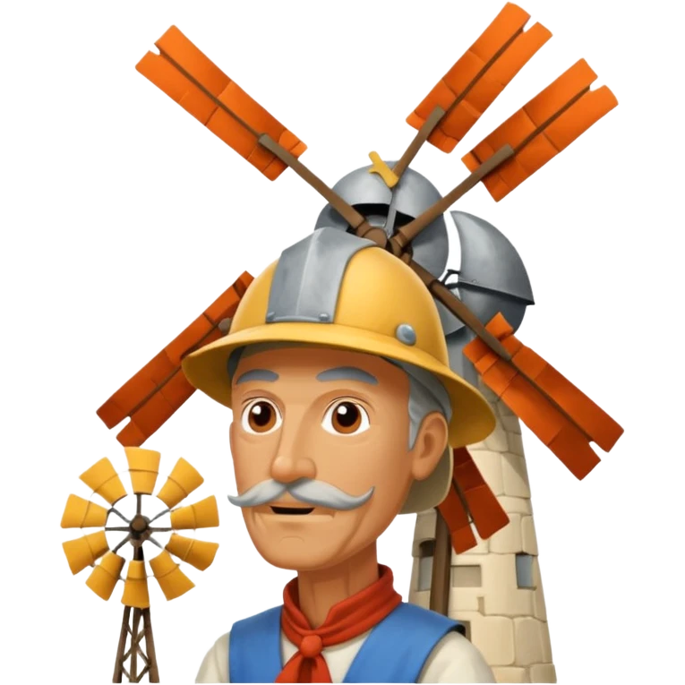 Don Quixote tilting at windmill emoji