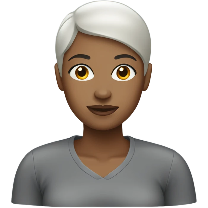 Bald black woman with gray shirt  emoji