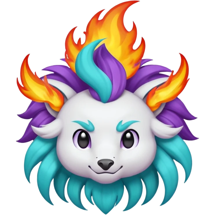 Rappidash pokemon white teal purple emoji