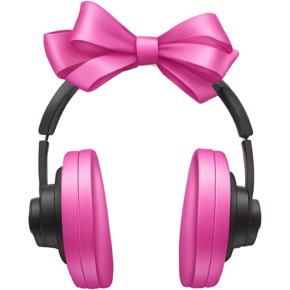 headphones with pink bows emoji
