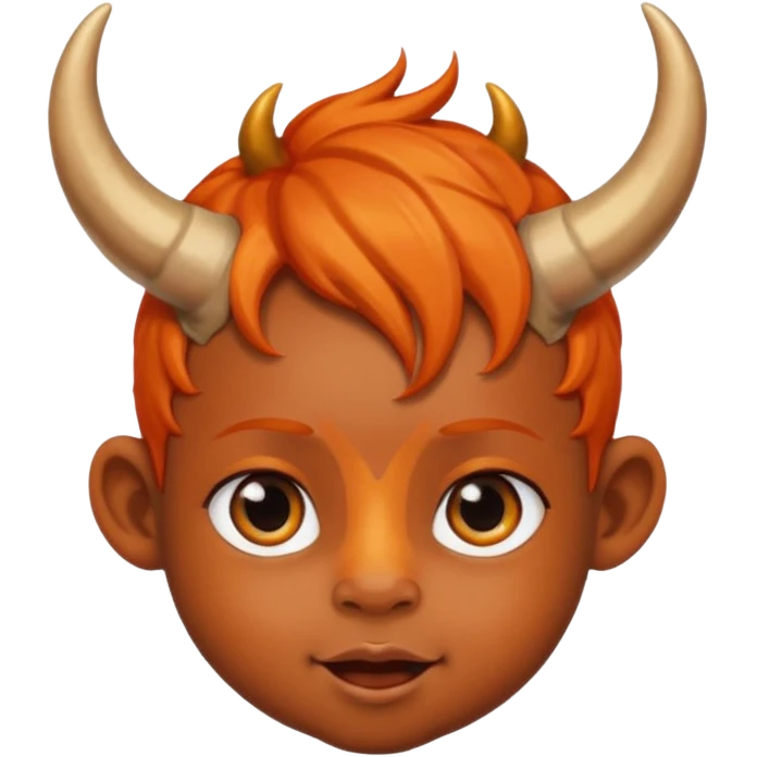 black baby with horns and orange hair emoji