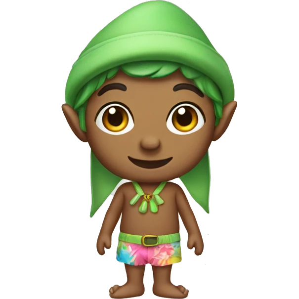 Elf in beach clothes emoji