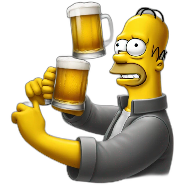 Simpsons drinking beer emoji