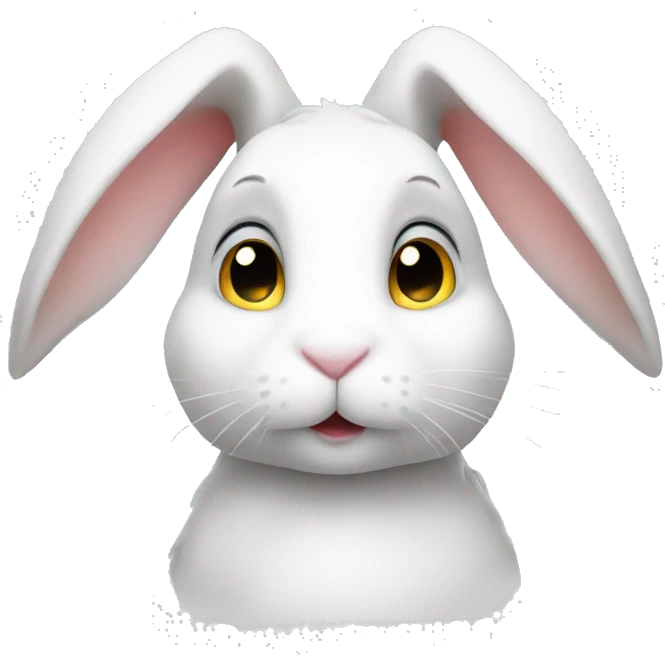 White bunny with halo  emoji