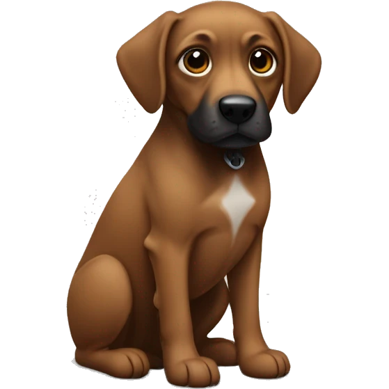 Un perro marrón con manas negras emoji