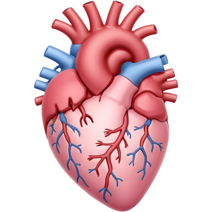 anatomical heart, pastel light pink, iOS emoji style, variation 4 emoji
