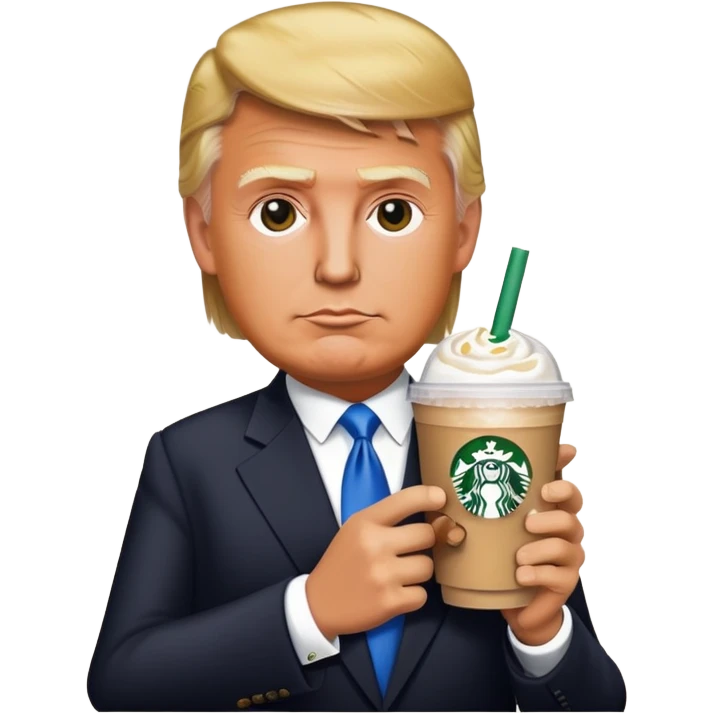 trump with stabucks drink emoji
