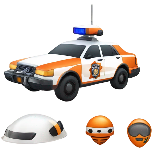 mars orange and white police car emoji