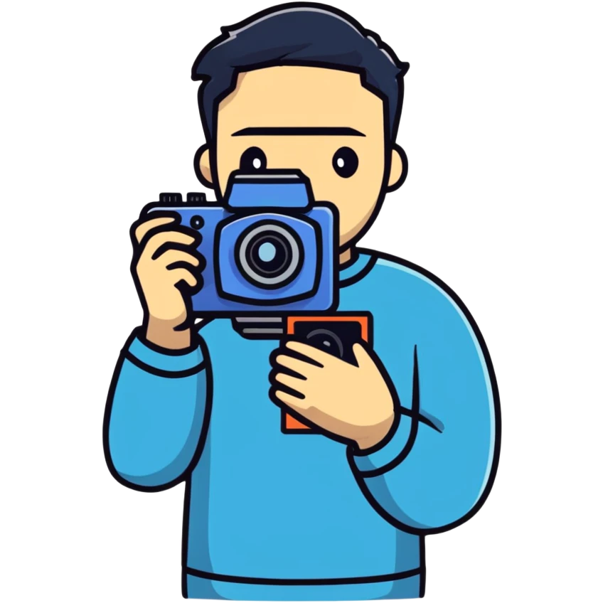 video content creator with camera emoji