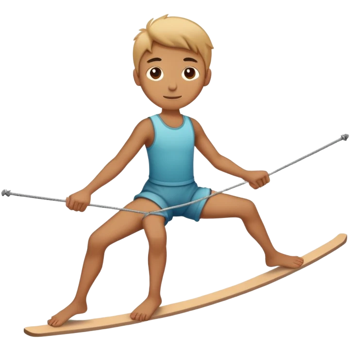 person on tightrope holding horizontal balancing stick
 emoji
