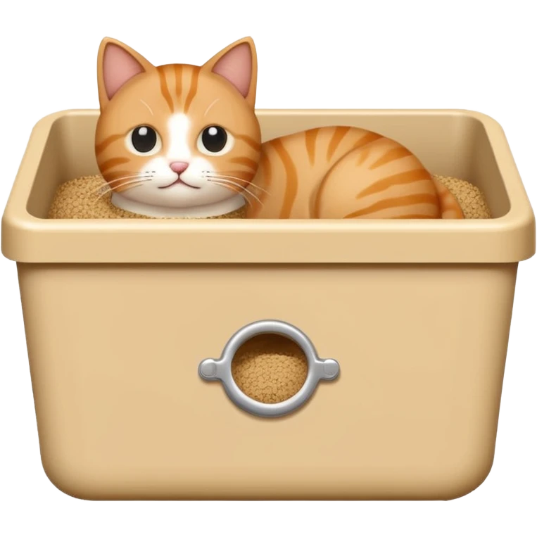 cat litter box with sand emoji