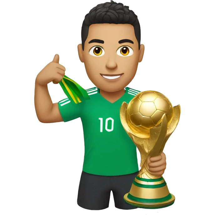 Ronaldo holding World cup Trophy emoji