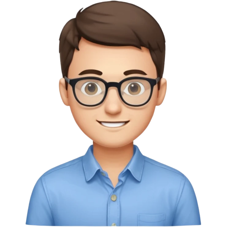 An outgoing marketer male in his late 20s, bespectacled and cheerful image emoji
