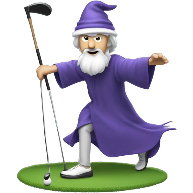 Wizard hitting golf balls emoji