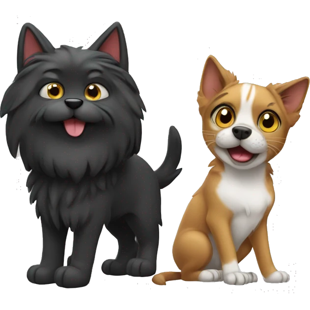 Dog and çat emoji