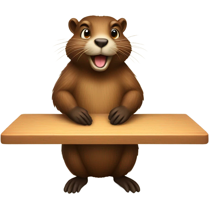 Beaver is sitting at the table emoji