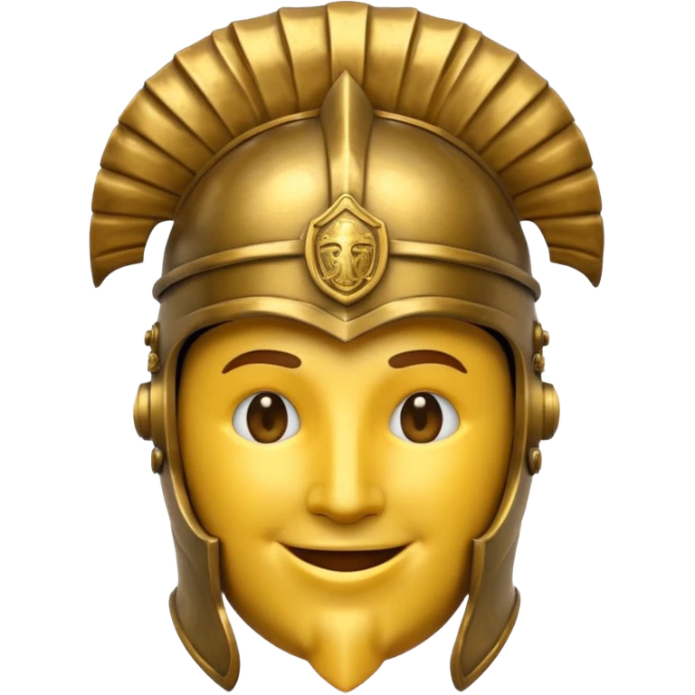 round emoji head with roman empire knight helmet emoji
